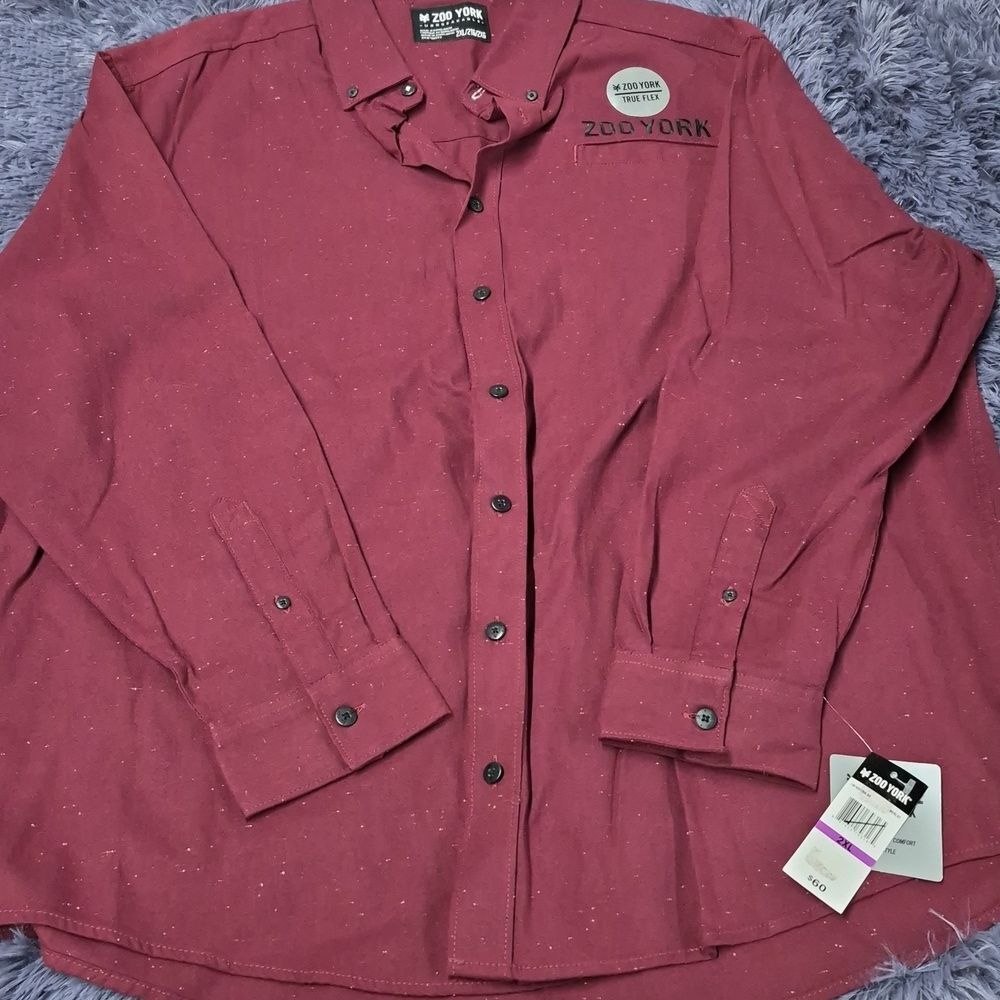 Zoo York Men's Big And Tall Maroon Button Up - New